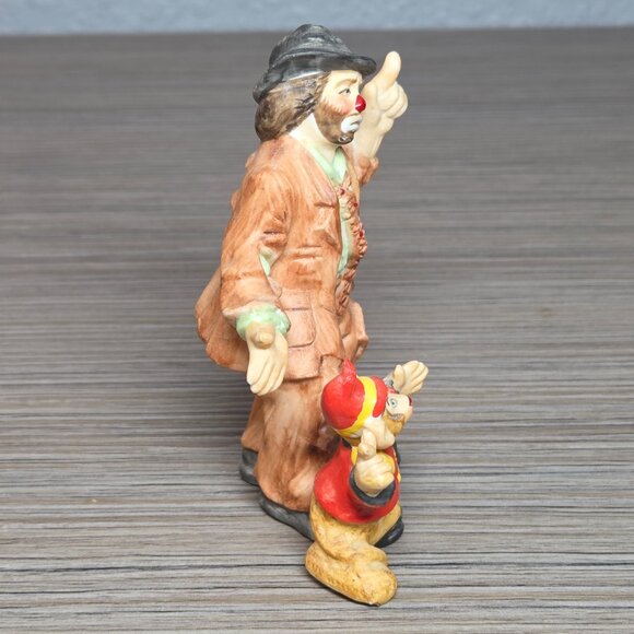 Vintage Hand-painted Emmett Kelly, Jr. w/ Monkey Figurine– Flambro Collectible - Picture 4 of 5